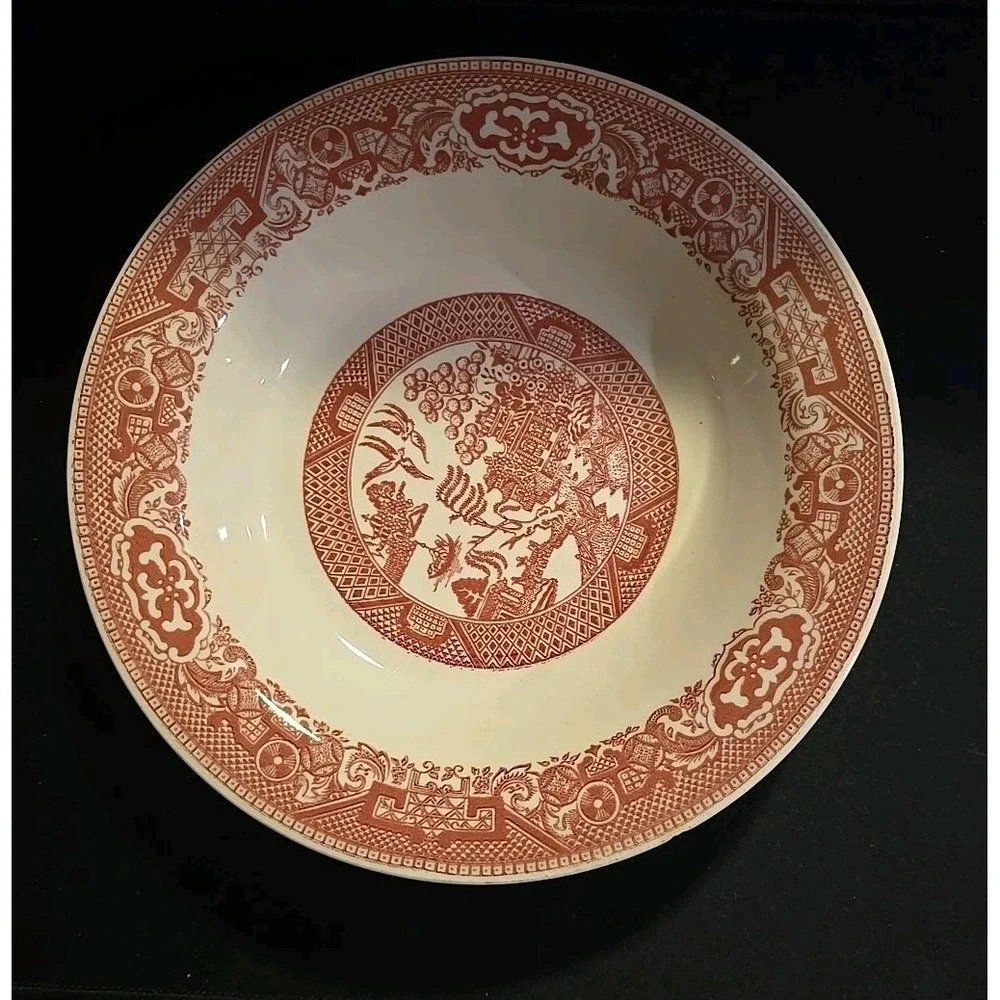 Vintage Royal China Willow Ware Red Noodle Bowl 8.5